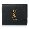 YSL 생로랑 모노그램 업타운 반지갑 금장 컴팩트 지퍼 반지갑 블랙 582296 1GF0J 1000 여성