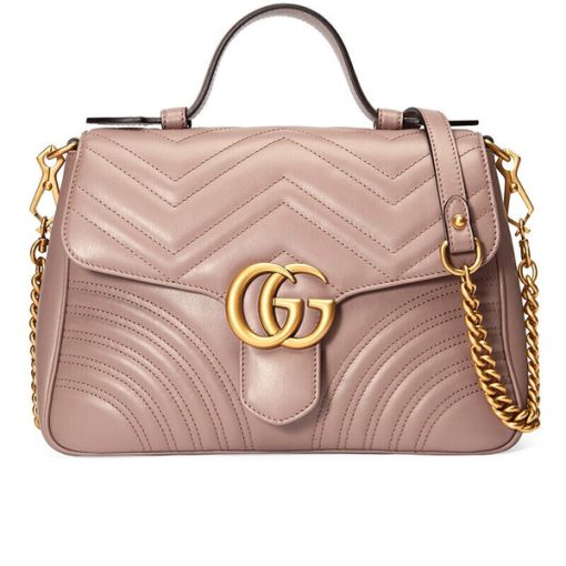 GUCCI 마몬트 체크 무늬 탑 핸들 미니 숄더백 미니 체인백 라이트 핑크 498110 DTD1T 5729 여성