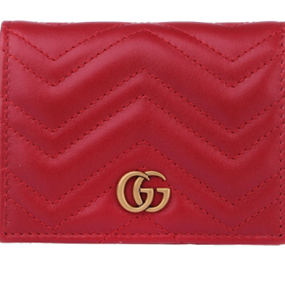 ‎GUCCI 구찌 GG 마몽 마틀라세 카드지갑 카드 케이스 레드 466492 DTD1T 6433 여성
