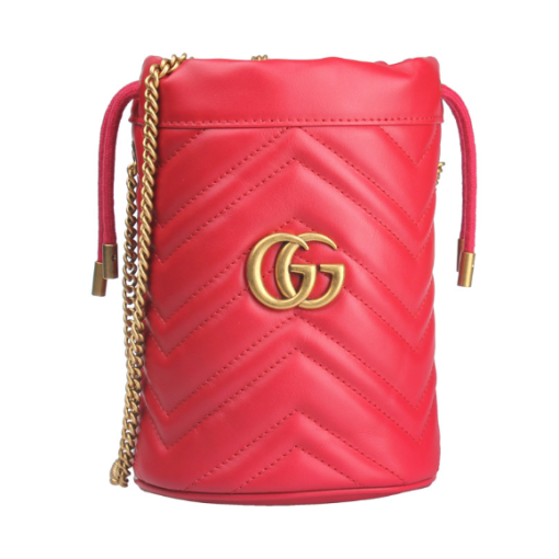 GUCCI 구찌 마몽 마틀라세 미니 버킷백 숄더백 레드 575163 DTDRT 6433 여성