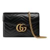 GUCCI 구찌 GG 마몽 마틀라세 체인 미니백 숄더백 금장 크로스백 블랙 474575 DTD1T 6433 여성