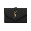 YSL 생로랑 마틀라세 모노그램 금장 엔벨롭 반지갑 중지갑 651026 BOW91 1000 여성