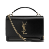 YSL 생로랑 모노그램 선셋 체인 토트백 숄더백 금장 블랙 533026 D422W 1000 여성