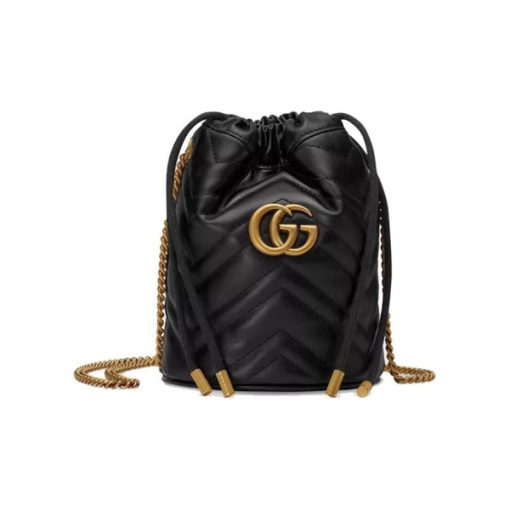 GUCCI 마몽 매트레이스 미니 버킷백 숄더백 블랙 575163 DTDRT 1000 여성