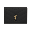 YSL 생로랑 모노그램 미니 반지갑 금장 블랙 647267 BOWA1 1000 여성